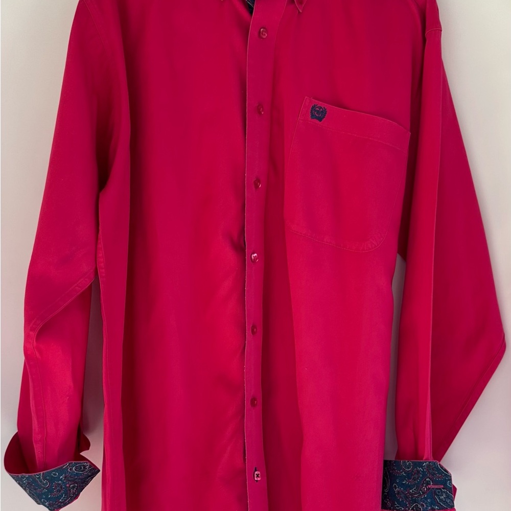Cinch Men's Red‎ Button Down Shirt